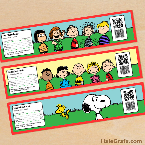 FREE Printable Peanuts Water Bottle Labels FREE Printable Peanuts Water Bottle Labels
