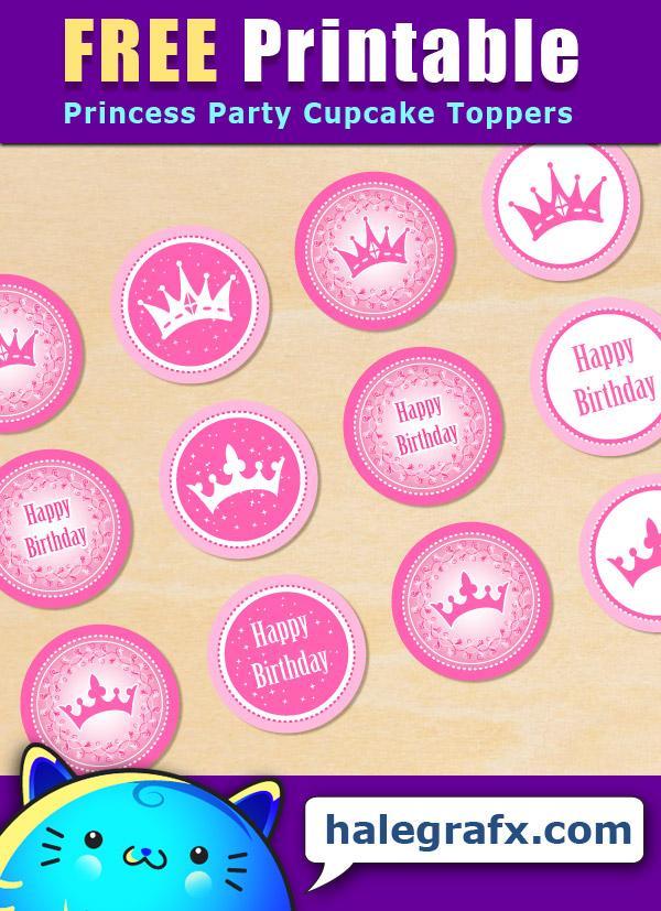 FREE Printable Princess Party Cupcake Toppers FREE Printable Princess Party Cupcake Toppers