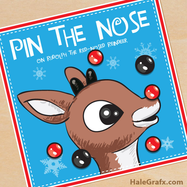 FREE Printable Christmas Pin the Nose on Rudolph FREE Printable Christmas Pin the Nose on Rudolph
