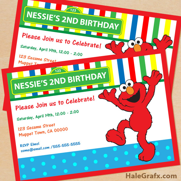 FREE Printable Sesame Street Elmo Birthday Invitation FREE Printable Sesame Street Elmo Birthday Invitation
