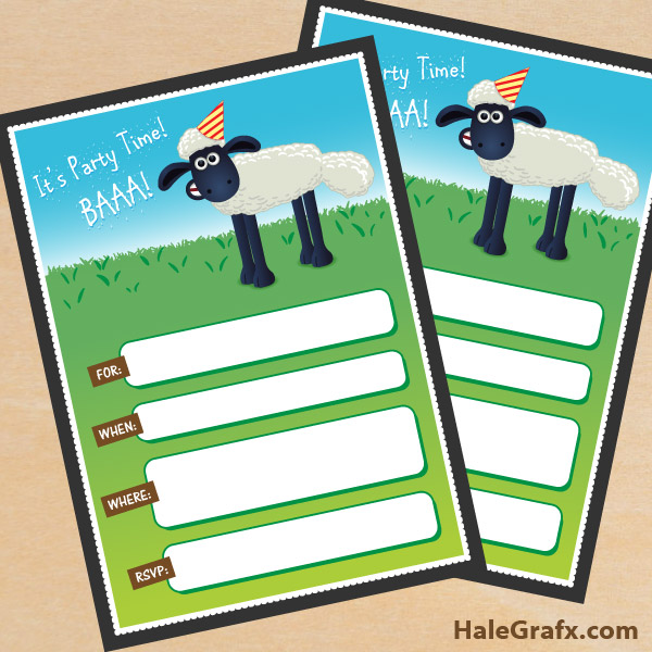 FREE Printable Shaun the Sheep Birthday Invitation FREE Printable Shaun the Sheep Birthday Invitation