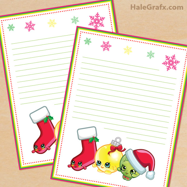 FREE Printable Shopkins themed Stationery FREE Printable Shopkins themed Stationery