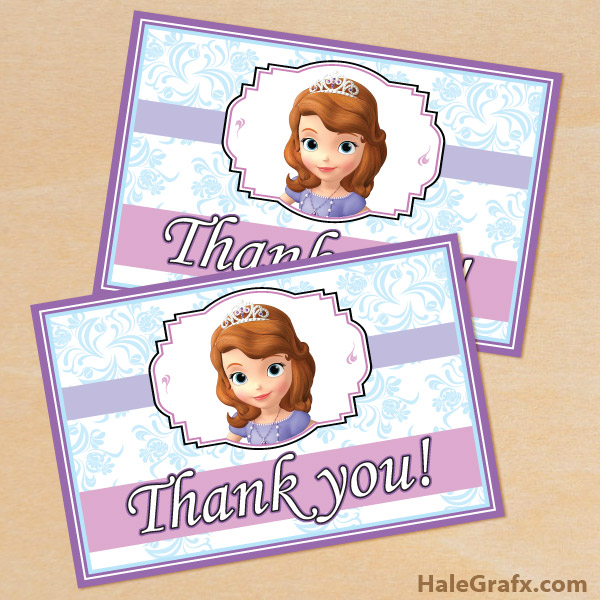 FREE Printable Sofia the First Thank You Card FREE Printable Sofia the First Thank You Card
