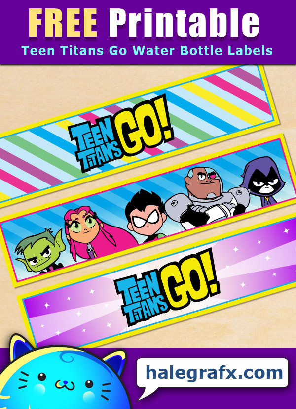 Free Printable Teen Titans Go! Water Bottle Labels Free Printable Teen Titans Go! Water Bottle Labels