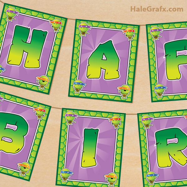 FREE Printable TMNT Ninja Turtle Birthday Banner FREE Printable TMNT Ninja Turtle Birthday Banner