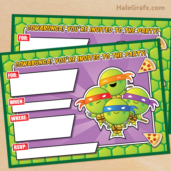 FREE Printable TMNT Ninja Turtle Birthday Invitation FREE Printable TMNT Ninja Turtle Birthday Invitation