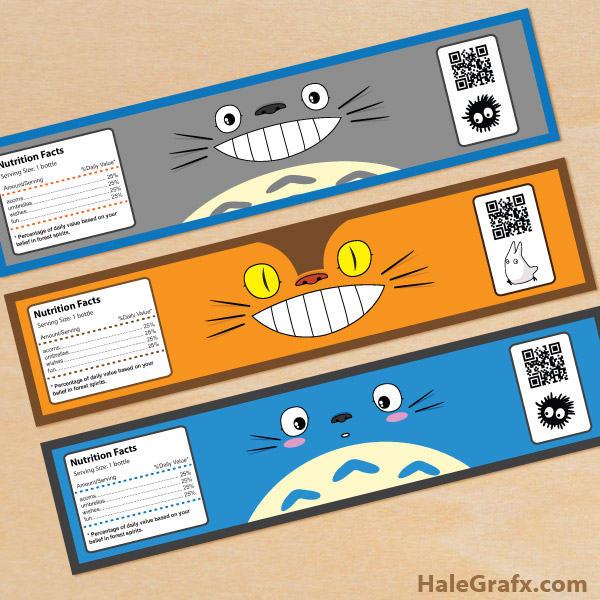 FREE Printable Totoro Water Bottle Labels FREE Printable Totoro Water Bottle Labels
