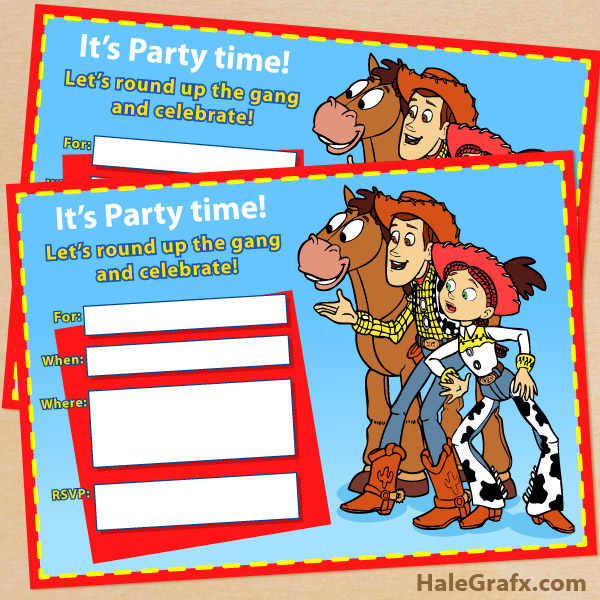 Free Printable Toy Story Woody and Jessie Invitation Free Printable Toy Story Woody and Jessie Invitation