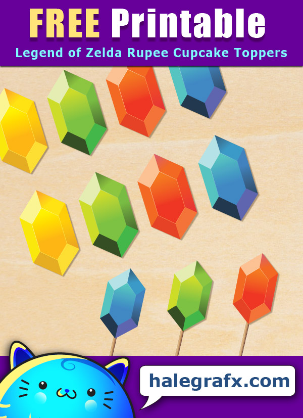 FREE Printable Legend of Zelda Rupeee Cupcake Toppers FREE Printable Legend of Zelda Rupeee Cupcake Toppers