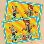 FREE Printable Zootopia Thank You Card