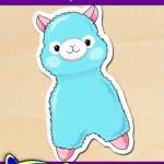 FREE Printable Blue Alpaca Sticker FREE Printable Blue Alpaca Sticker