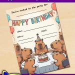FREE Printable Capybara Birthday Invitation