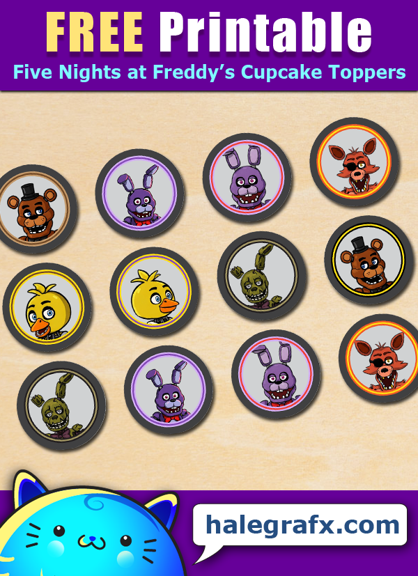 Free Printable Five Nights at Freddy's Cupcake Toppers Free Printable Five Nights at Freddy's Cupcake Toppers