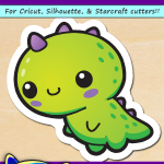 FREE Printable Kawaii Carnotaurus Dinosaur Sticker