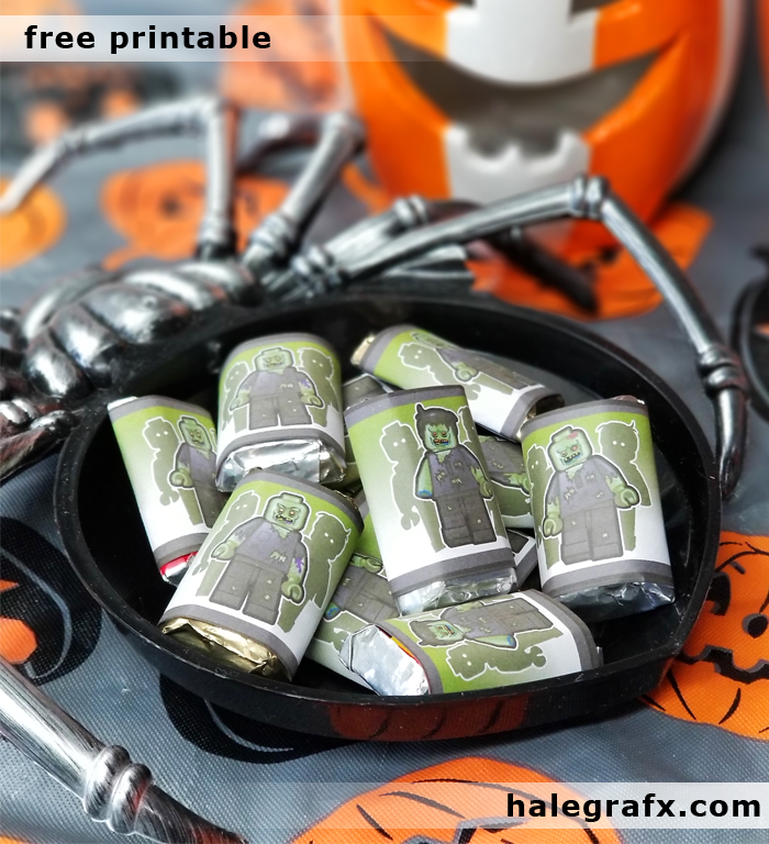 FREE Printable LEGO Zombie Mini Candy Bar Wrappers FREE Printable LEGO Zombie Mini Candy Bar Wrappers