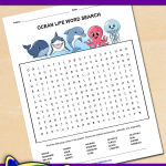 FREE Printable Ocean Life Word Search