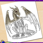 FREE Printable Undead Dragon Skeleton Coloring Page FREE Printable Undead Dragon Skeleton Coloring Page