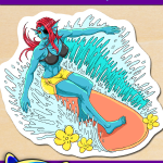 FREE Printable Undertale Summer Undyne Sticker