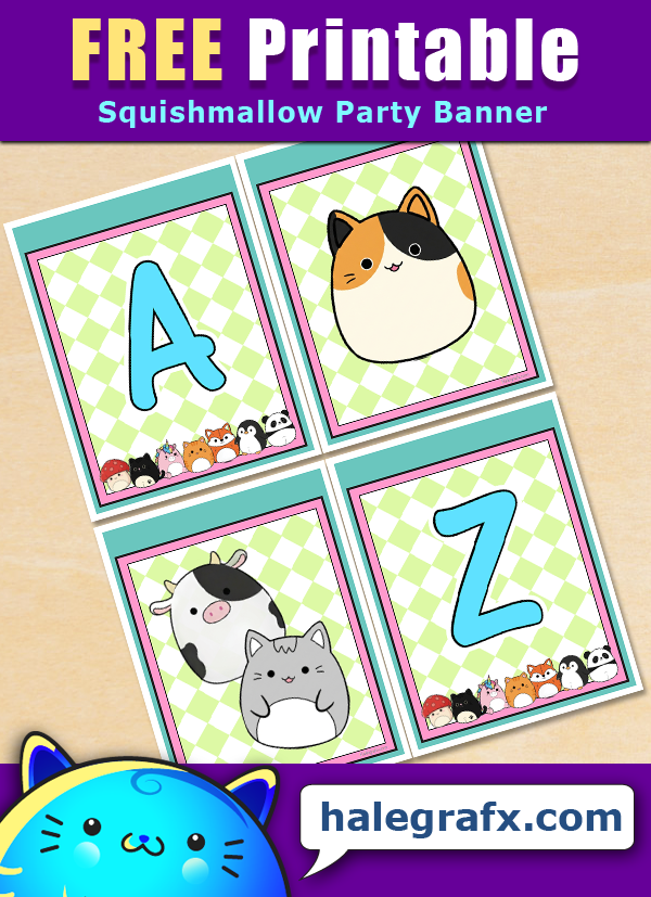 FREE Printable Squishmallow Alphabet Banner Pack FREE Printable Squishmallow Alphabet Banner Pack
