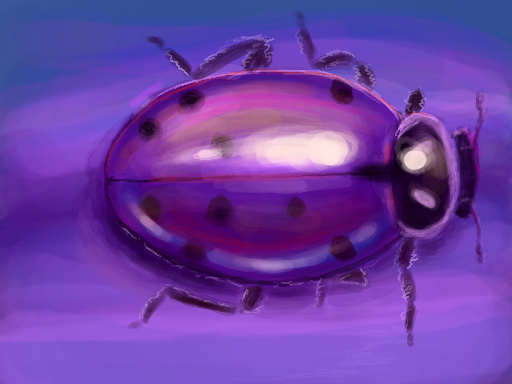 Purple and blue convergent ladybug drawn on Nintendo DS Purple and blue convergent ladybug drawn on Nintendo DS