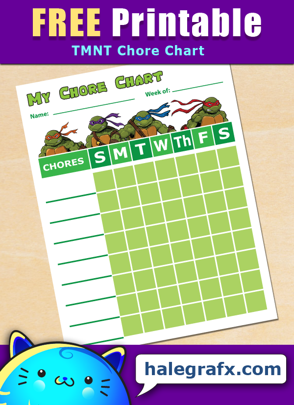 Free Printable Teenage Mutant Ninja Turtles Chore Chart Free Printable Teenage Mutant Ninja Turtles Chore Chart